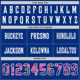 Custom Royal Camo White-Pink Authentic Digital Camouflage Panel Football Jersey