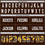 Custom Brown Camo White-Gold Authentic Digital Camouflage Panel Football Jersey
