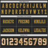 Custom Black Camo-Old Gold Authentic Digital Camouflage Panel Football Jersey