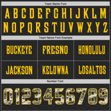 Custom Black Camo-Yellow Authentic Digital Camouflage Panel Football Jersey