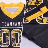 Custom Black Camo White-Olive Authentic Digital Camouflage Panel Football Jersey
