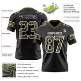 Custom Black Camo White-Olive Authentic Digital Camouflage Panel Football Jersey