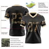 Custom Black Camo Olive-City Cream Authentic Digital Camouflage Panel Football Jersey