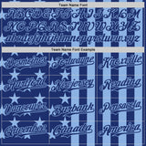 Custom Royal-Light Blue USA Flag Patriotic Split Stars and Stripes Authentic Baseball Jersey