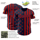 Custom Navy-Red USA Flag Patriotic Split Stars and Stripes Authentic Baseball Jersey