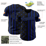 Custom Black-Royal USA Flag Patriotic Split Stars and Stripes Authentic Baseball Jersey