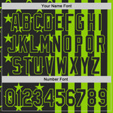 Custom Black-Neon Green USA Flag Patriotic Split Stars and Stripes Authentic Baseball Jersey
