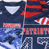 Custom Green USA Flag Camo-White Authentic Gradient Digital Camouflage Stars & Stripes Raglan Sleeves Football Jersey