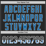 Custom Black USA Flag Camo White-Blue Gradient Digital Camouflage Stars & Stripes Two Tone Authentic Baseball Jersey