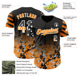 Custom Black USA Flag Camo White-Bay Orange Gradient Digital Camouflage Stars & Stripes Two Tone Authentic Baseball Jersey