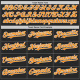 Custom Black USA Flag Camo White-Bay Orange Gradient Digital Camouflage Stars & Stripes Two Tone Authentic Baseball Jersey