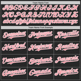 Custom Black USA Flag Camo White-Medium Pink Gradient Digital Camouflage Stars & Stripes Two Tone Authentic Baseball Jersey