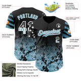Custom Black USA Flag Camo White-Shadow Blue Gradient Digital Camouflage Stars & Stripes Two Tone Authentic Baseball Jersey