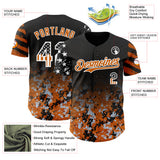 Custom Black USA Flag Camo White-Texas Orange Gradient Digital Camouflage Stars & Stripes Two Tone Authentic Baseball Jersey
