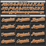 Custom Black USA Flag Camo White-Texas Orange Gradient Digital Camouflage Stars & Stripes Two Tone Authentic Baseball Jersey