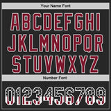 Custom Black USA Flag Camo White-Crimson Gradient Digital Camouflage Stars & Stripes Two Tone Authentic Baseball Jersey