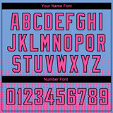 Custom Light Blue Pink-Black Halftone Authentic City Edition Basketball Jersey