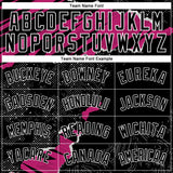 Custom Black Deep Pink-White 3D Pattern Design Torn Paper Style Authentic Basketball Jersey