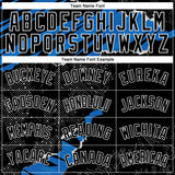 Custom Black Blue-White 3D Pattern Design Torn Paper Style Authentic Basketball Jersey