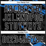 Custom Black Blue-White 3D Pattern Design Torn Paper Style Authentic Basketball Jersey
