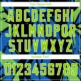 Custom Black Neon Green-Blue 3D Pattern Design Geometric Shapes Authentic Basketball Jersey