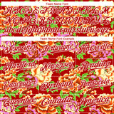 Custom Red White 3D Pattern Design Northeast China Big Flower Authentic Baseball Jersey