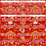 Custom Red White 3D Pattern Design Northeast China Big Flower Authentic Baseball Jersey