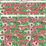 Custom Grass Green Red-White 3D Pattern Design Northeast China Big Flower Authentic Baseball Jersey