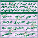 Custom Purple Kelly Green-White 3D Pattern Design Flowers Performance T-Shirt