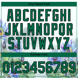 Custom White Kelly Green-Black 3D Pattern Design Flowers Performance T-Shirt