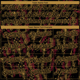 Custom Black Old Gold 3D American Flag Skull Patriotic Authentic Baseball Jersey