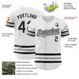 Custom White Black-Gray Line Authentic Baseball Jersey