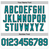 Custom White Teal-Black Line Authentic Baseball Jersey