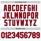 Custom White Red-Navy Line Authentic Baseball Jersey