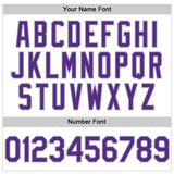 Custom White Purple-Gray Line Authentic Baseball Jersey