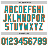 Custom White Teal-Orange Line Authentic Baseball Jersey