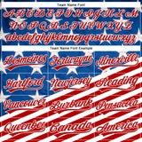 Custom Royal Red-White 3D American Flag Patriotic Authentic Baseball Jersey
