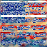 Custom Red Royal-White 3D American Flag Patriotic Authentic Baseball Jersey