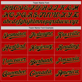 Custom Red Black-Old Gold Line Authentic Baseball Jersey