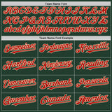Custom Green Red-Cream Line Authentic Baseball Jersey