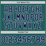 Custom Teal Navy-White Line Authentic Baseball Jersey