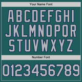 Custom Teal Gray-Navy Line Authentic Baseball Jersey