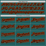 Custom Teal Black-Orange Line Authentic Baseball Jersey