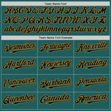 Custom Teal Black-Old Gold Line Authentic Baseball Jersey