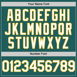 Custom Teal White-Gold Line Authentic Baseball Jersey