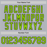 Custom Gray Neon Green-Black Line Authentic Baseball Jersey