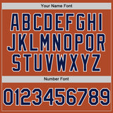 Custom Texas Orange Navy-White Line Authentic Baseball Jersey