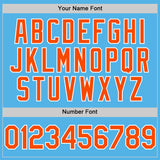 Custom Sky Blue Orange-White Line Authentic Baseball Jersey