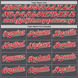Custom Steel Gray Red-White Line Authentic Baseball Jersey
