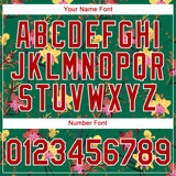 Custom Kelly Green Red-White 3D Pattern Design Flowers Performance T-Shirt